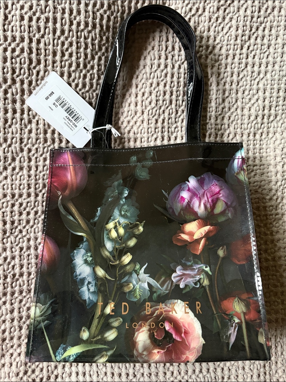 Ted Baker Black and Multicolor Floral Tote NWT